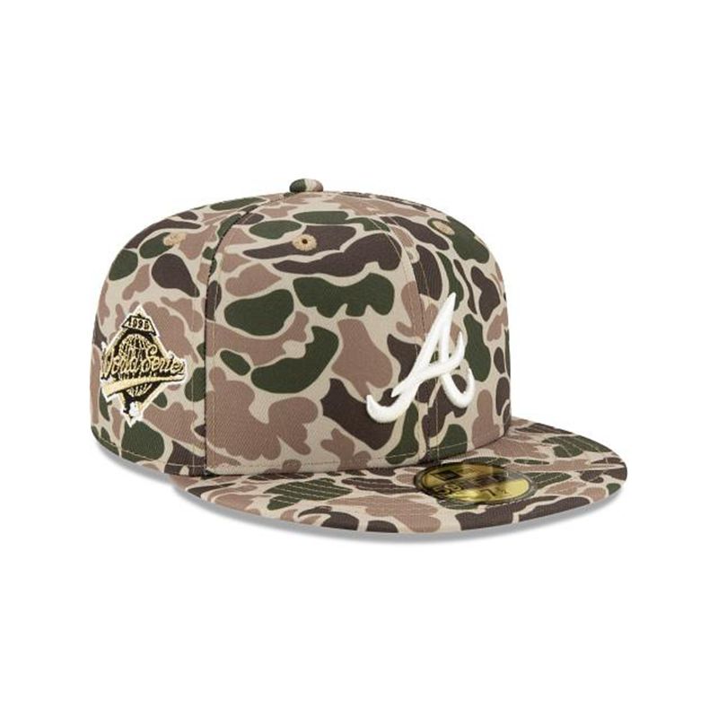 MLB Atlanta Braves Duck Camo 59Fifty Fitted (UQO1091) - Green New Era Caps